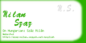 milan szaz business card
